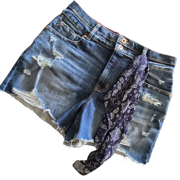 Jean Shorts Chiffon Belt Tie Edgely Maurices NWT 💙 Retail $50- - Picture 2 of 8